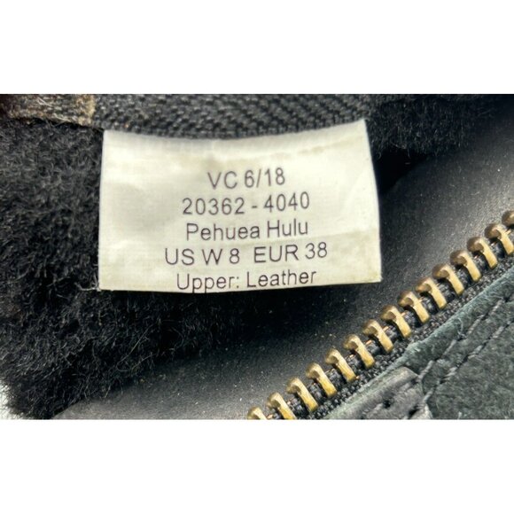 OluKai Women's Black Leather Fur-Lined Pehuea Hulu Ankle Boots Size 8 3140 - Picture 8 of 16